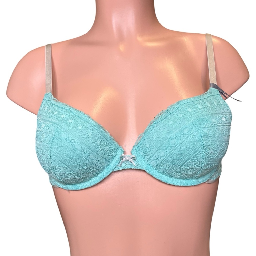 Aerie Harper Teal Lace Crochet Push Up Bra‎ 36B